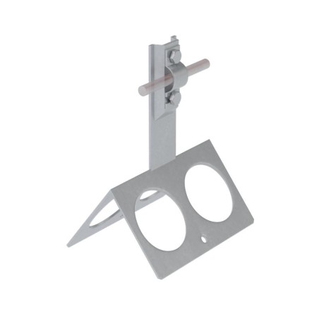 Держатель болтовой коньковый BKDB-H80-D5-10 INOX304 для прутка d5-10мм H-80мм нерж. с широк. осн. сталь КМ MA0120