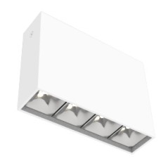 Светильник светодиодный DL-Box Reflect Multi 1х4 10Вт 4000К 150х40х115 накладной 35град.х75град. RAL9003 бел. муар VARTON V1-R0-