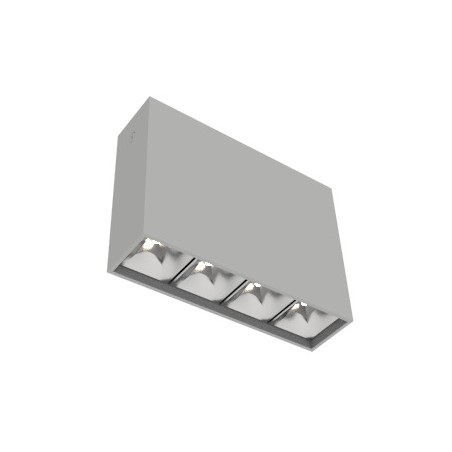 Светильник светодиодный DL-Box Reflect Multi 1х4 10Вт 4000К 150х40х115 накладной 55град. RAL7045 сер. муар диммер DALI VARTON V1