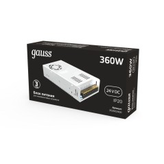 Блок питания для светодиодной ленты Black 360Вт 24В IP20 (драйвер) GAUSS 202002400