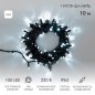 Гирлянда светодиодная "Нить" 10м 100LED бел. 10Вт 230В IP65 постоян. свечение провод ПВХ черн. (нужен шнур питания 303-500) Neon