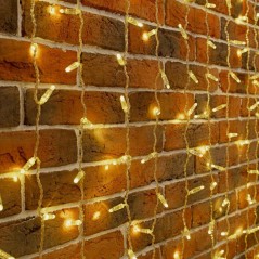 Гирлянда светодиодная "Занавес" 2х9м 1200LED тепл. бел. 230В IP65 эффект мерцания провод ПВХ прозр. соединяется нужен шнур 303-5