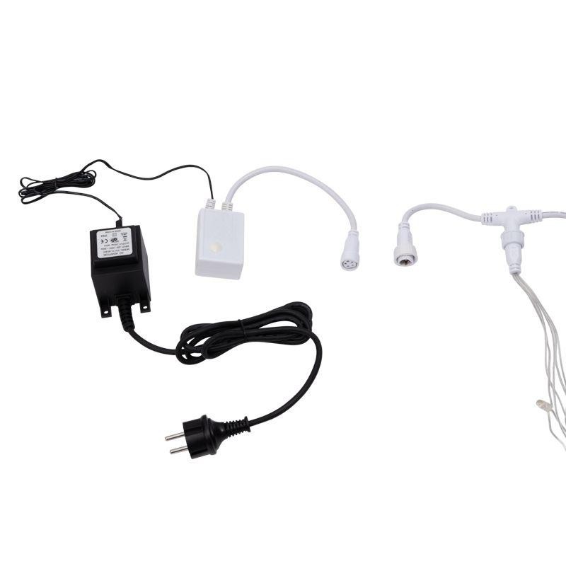 Гирлянда светодиодная "Светодиодный Дождь" 2х6м 360LED бел. 23Вт 24В IP65 эффект водопада с трансф. провод ПВХ прозр. Neon-Night Гирлянда светодиодная "Светодиодный Дождь" 2х6м 360LED бел. 23Вт 24В IP65 эффект водопада с трансф. провод ПВХ прозр. Neon-Night