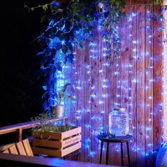 Гирлянда светодиодная "Светодиодный Дождь" 2.5х2м 300LED син. 16Вт 230В IP20 свечение с динамикой провод прозр. Neon-Night 235-0