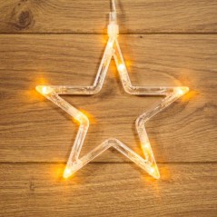 Фигура светодиодная "Звездочка" 185х185х10мм 8LED тепл. бел. 1Вт 4.5В IP20 на присоске с подвесом элементы питания 3хAAA (в комп