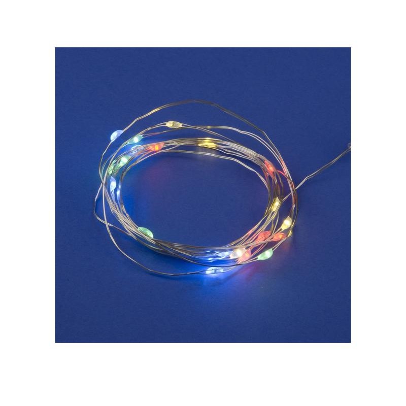 Гирлянда LED на батарейках ULD-S0200-020/DTB/3AA/RC RGB IP20 DEW 3AA (не в/к) "Роса" 2м 20 диодов RGB свет пульт ДУ (в/к) Uniel 