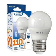 Лампа светодиодная G45 12Вт 6500К Е27 1080лм 230В шар IONICH 1629