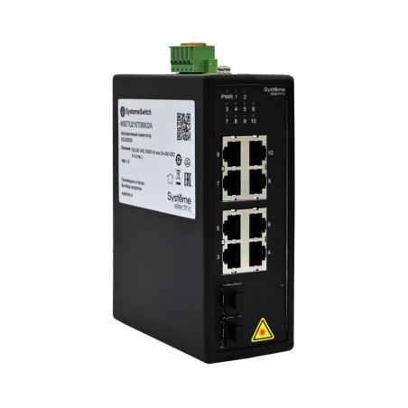 Коммутатор промышленный неуправляемый Ethernet 8х10/100/1000BaseT 2х100/1000BaseX SFP SE NSETU210T08X02A