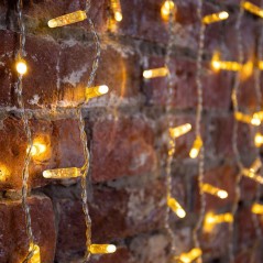 Гирлянда светодиодная "Светодиодный Дождь" 2х1.5м 192LED тепл. бел. 64Вт 230В IP65 эффект мерцания провод прозр. Neon-Night 235-