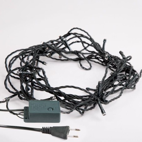 Гирлянда светодиодная "Твинкл Лайт" 6м 40LED тепл. бел. 5.1Вт 220-240В IP20 с контроллером 8 режимов провод ПВХ темн. зел. Neon-