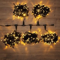 Гирлянда светодиодная "LED ClipLight" 5 нитей х20м 665LED тепл. бел. 50Вт 24В IP65 эффект мерцания flashing бел. Neon-Night 323-