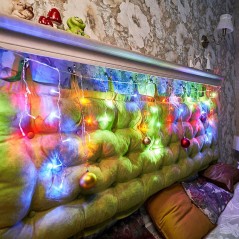 Гирлянда светодиодная "Айсикл" (бахрома) 1.8х0.5м 48LED мультиколор 4.1Вт 230В IP20 провод прозр. Neon-Night 255-019