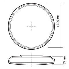 Светильник светодиодный декоративный PPB OPAL 36Вт 6500К BL d300X55 IP20 JazzWay 5065390