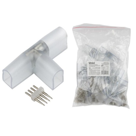 Соединитель Т-образный UTC-K-34/N22 CLEAR 010 POLYBAG для светод. лент ULS-N22 RGB NEON 220В 4 контакта. (уп.10шт) Uniel UL-0000