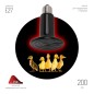 Излучатель тепловой (лампа инфракрасная) FITO-200W-НQ CeramiHeat RX 200Вт E27 для брудера/рептилий керамическая (не дает света) 