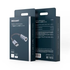 Кабель-переходник с USB-C на AUX 3.5 мм Rexant 18-7080