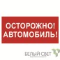Знак безопасности NPU-3015.N09"Осторожно автомобиль" Белый свет a25485