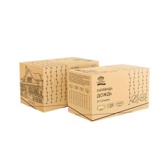Гирлянда светодиодная "Светодиодный Дождь" 2х1.5м 150LED тепл. бел. 5.1Вт 230В IP44 эффект мерцания прозр. провод Neon-Night 235