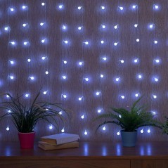 Гирлянда светодиодная "Светодиодный Дождь" 1.5х1.5м 144LED бел. 12Вт 230В IP20 с насадками шарики свечение с динамикой провод пр