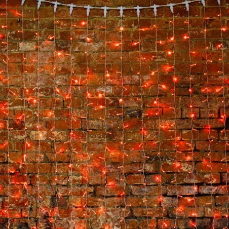 Гирлянда светодиодная "Светодиодный Дождь" 2х1.5м 192LED красн. 30Вт 230В IP65 постоян. свечение провод прозр. Neon-Night 235-30