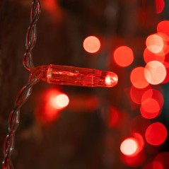 Гирлянда светодиодная "Светодиодный Дождь" 2х1.5м 192LED красн. 30Вт 230В IP65 постоян. свечение провод прозр. Neon-Night 235-30