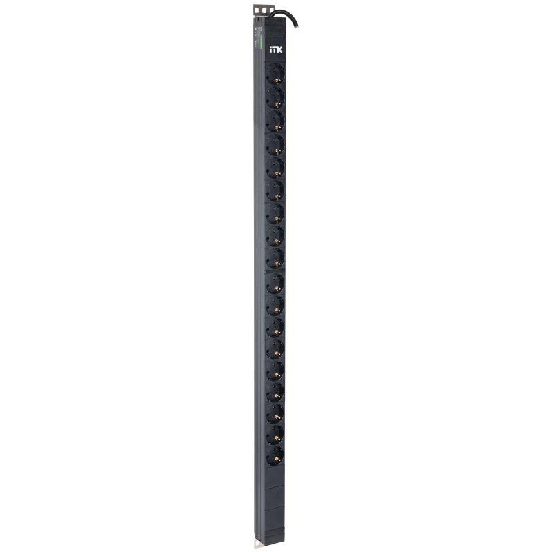 Блок розеток 18 мест PDU верт. 24U 1ф 16А Schuko каб. 3м Schuko ITK PV22-18D-11 Блок розеток 18 мест PDU верт. 24U 1ф 16А Schuko каб. 3м Schuko ITK PV22-18D-11