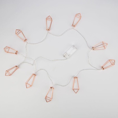 Гирлянда светодиодная "Кристаллы бронзовые" 1.5м 10LED тепл. бел. 0.1Вт IP20 провод ПВХ прозр. элементы питания 2хAA (не в компл