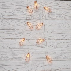 Гирлянда светодиодная "Кристаллы бронзовые" 1.5м 10LED тепл. бел. 0.1Вт IP20 провод ПВХ прозр. элементы питания 2хAA (не в компл