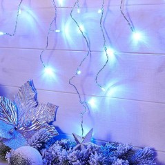 Гирлянда светодиодная "Айсикл" (бахрома) 1.8х0.5м 48LED син. 4.1Вт 230В IP20 провод прозр. Neon-Night 255-013