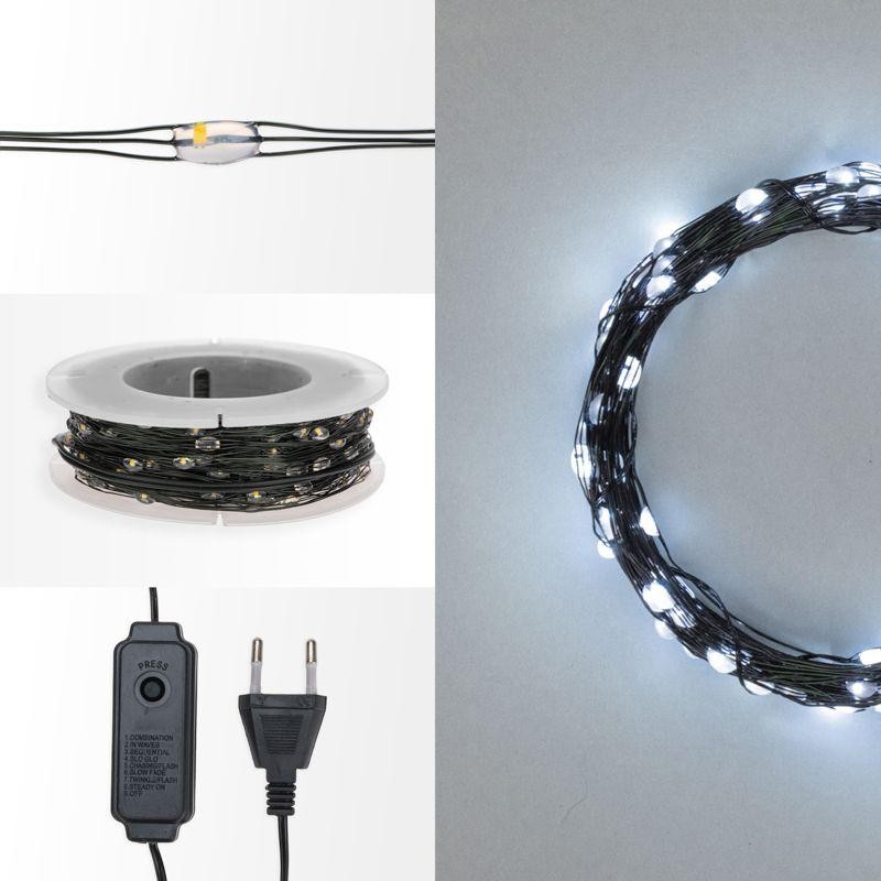 Гирлянда светодиодная "Роса" 50м 500LED бел. IP20 230В с контроллером провод зел. Neon-Night 303-285 Гирлянда светодиодная "Роса" 50м 500LED бел. IP20 230В с контроллером провод зел. Neon-Night 303-285