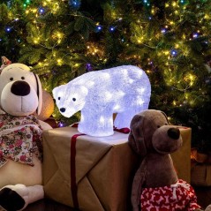 Фигура светодиодная акриловая "Медведь" 34.5х12х17см 24LED бел. 1Вт 4.5В IP20 элементы питания 3хAA (не в компл.) Neon-Night 513