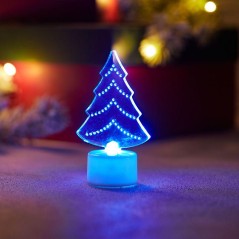 Фигура светодиодная "Елочка 2D" 10см 1LED 0.1Вт 4.5В IP20 на подставке элементы питания 3хAG13(LR44) (в компл.) Neon-Night 501-0