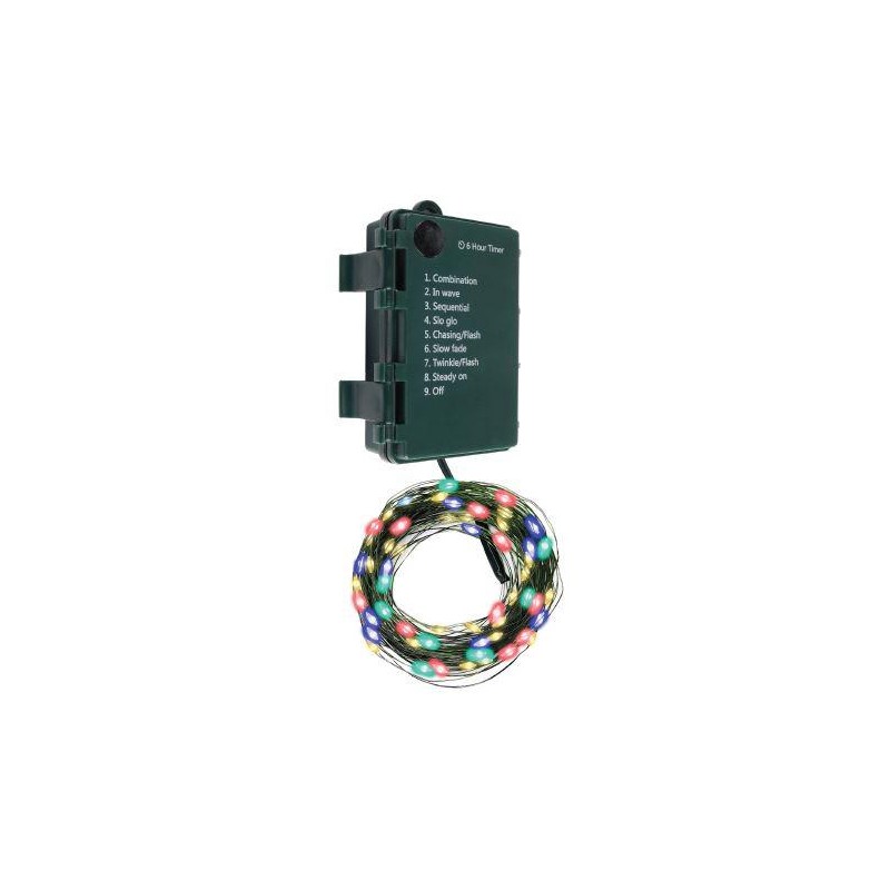 Гирлянда "Роса" DC-G06-50M 50 RGB microLED 5.1м. 8реж. (3хAA в компл.) ФАZА 5059641
