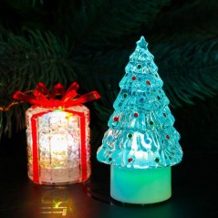 Фигура светодиодная "Елочка средняя" 10.5см 1LED RGB 0.1Вт 4.5В IP20 на подставке элементы питания 3хAG13(LR44) (в компл.) Neon-