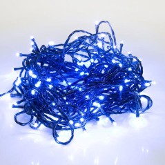 Гирлянда светодиодная "Твинкл Лайт" 6м 40LED син. 5.1Вт 220-240В IP20 с контроллером 8 режимов провод ПВХ темн. зел. Neon-Night 