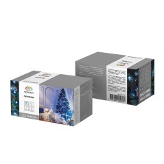 Гирлянда светодиодная "Твинкл Лайт" 6м 40LED син. 5.1Вт 220-240В IP20 с контроллером 8 режимов провод ПВХ темн. зел. Neon-Night 