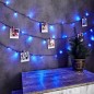 Гирлянда светодиодная "Твинкл Лайт" 6м 40LED син. 5.1Вт 220-240В IP20 с контроллером 8 режимов провод ПВХ темн. зел. Neon-Night 