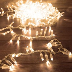 Гирлянда светодиодная "Кластер" 10м 400LED тепл. бел. 33Вт IP65 соединяемая провод ПВХ прозр. (нужен шнур питания 303-500-1) Neo