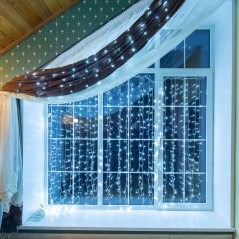 Гирлянда светодиодная "Твинкл Лайт" 20м 160LED бел. 10Вт 220-240В IP20 с контроллером 8 режимов провод ПВХ темн. зел. Neon-Night