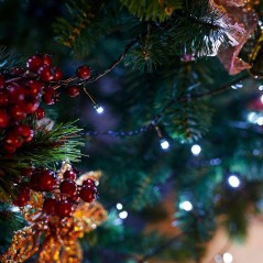 Гирлянда светодиодная "Твинкл Лайт" 20м 160LED бел. 10Вт 220-240В IP20 с контроллером 8 режимов провод ПВХ темн. зел. Neon-Night