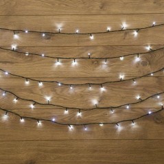 Гирлянда светодиодная "Твинкл Лайт" 20м 160LED бел. 10Вт 220-240В IP20 с контроллером 8 режимов провод ПВХ темн. зел. Neon-Night