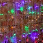 Гирлянда светодиодная "Светодиодный Дождь" 2х1.5м 192LED RGB мультиколор 28Вт 230В IP65 постоян. свечение провод силикон. прозр.
