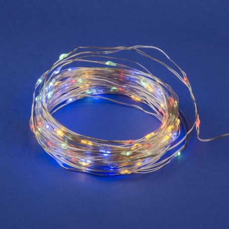 Гирлянда LED на батарейках ULD-S1000-100/SCB/3AA MULTI IP20 DEW 3AA (не в/к) "Роса" 10м 100 диодов разноцвет. провод медн. Uniel