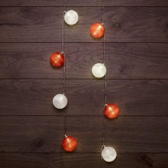 Гирлянда светодиодная "Тайские фонарики "Магия" 3.5м 20LED тепл. бел. 1Вт IP20 провод ПВХ прозр. элементы питания 2хAA (не в ком