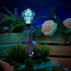 Светильник светодиодный "Хрустальный Цветок" LED RGB 1Вт IP65 с встроен. солнечн. панелью, аккум. на колышке Lamper 602-1001