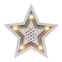 Фигура деревянная "Звезда двойная" 30х4х30см IP20 с подсветкой Neon-Night 504-027