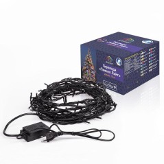 Гирлянда светодиодная "Твинкл Лайт" 10м 100LED син. 10Вт 220-240В IP65 с контроллером 8 режимов провод ПВХ черн. Neon-Night 303-