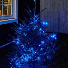 Гирлянда светодиодная "Твинкл Лайт" 10м 100LED син. 10Вт 220-240В IP65 с контроллером 8 режимов провод ПВХ черн. Neon-Night 303-