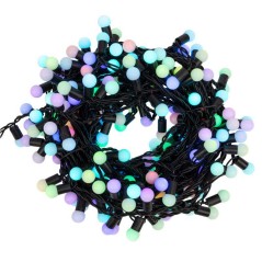 Гирлянда светодиодная "Мультишарики" 20м d17.5мм 200LED RGB 10Вт 24В IP65 провод ПВХ черн. Neon-Night 303-529