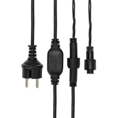 Гирлянда светодиодная "Айсикл" (бахрома) 3.2х0.9м 120LED бел. 15Вт 230В IP67 провод каучук черн. Neon-Night 255-215